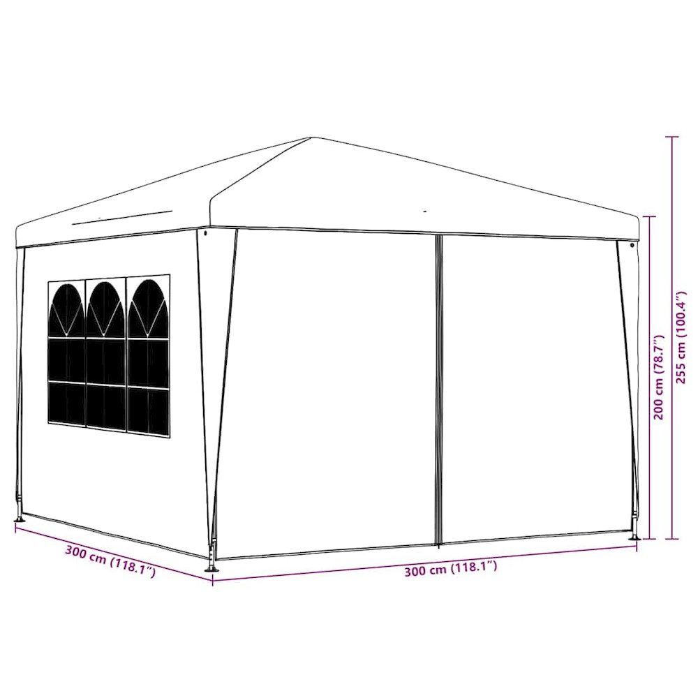 Party Tent Blue Polyethylene roof and side panels