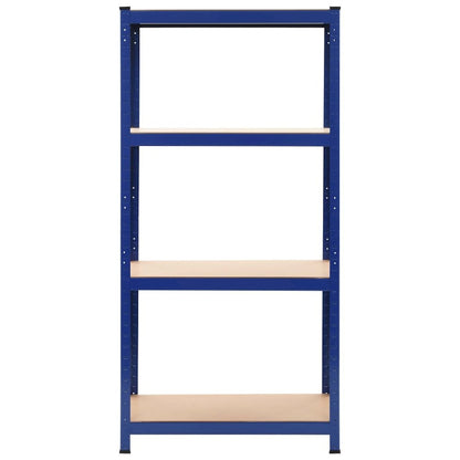 Storage Shelves 2 pcs Blue 31.5"x15.7"x63" Steel and MDF
