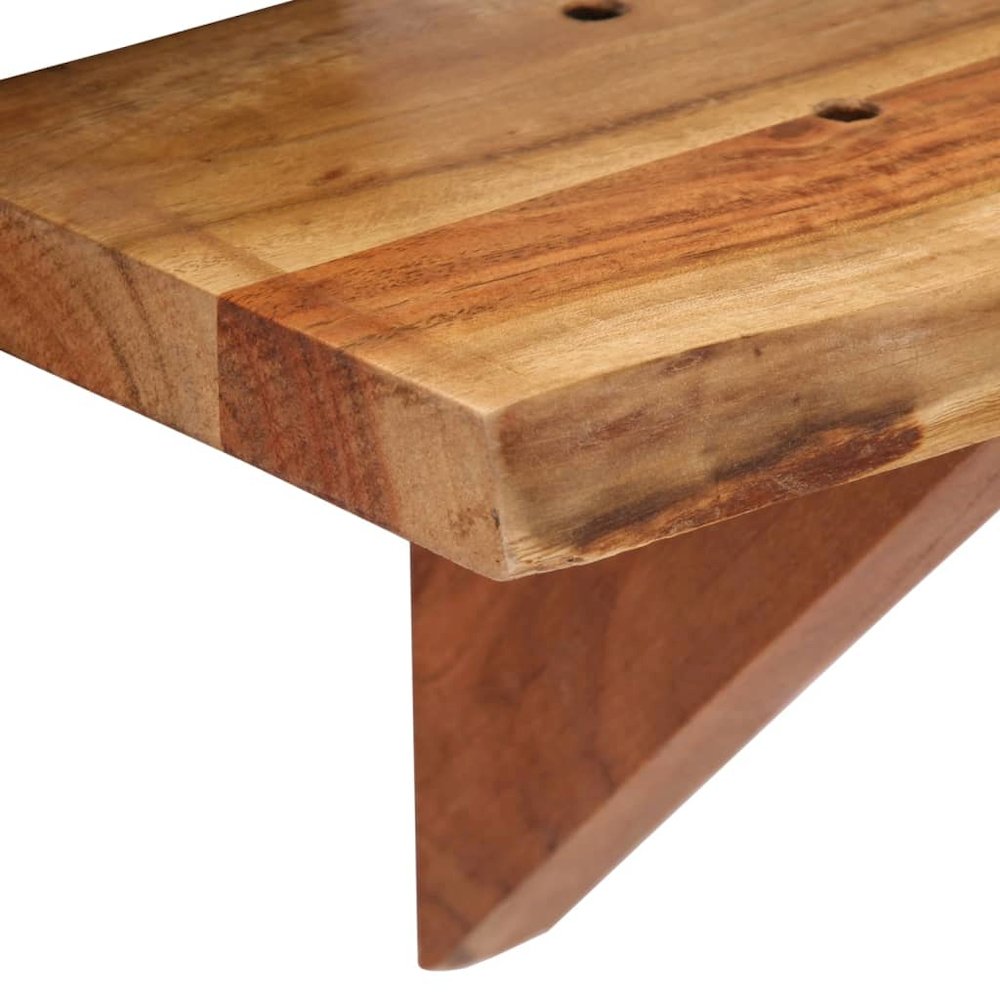 Wall Shelf Set of 2 Natural wood Solid acacia wood Medium