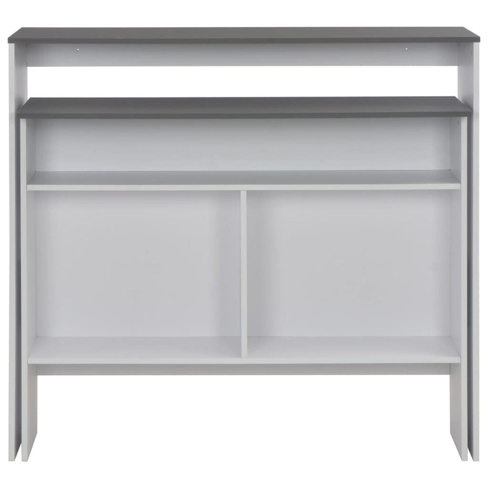 Bar Table White with Grey Tabletop Engineered wood Bar Height