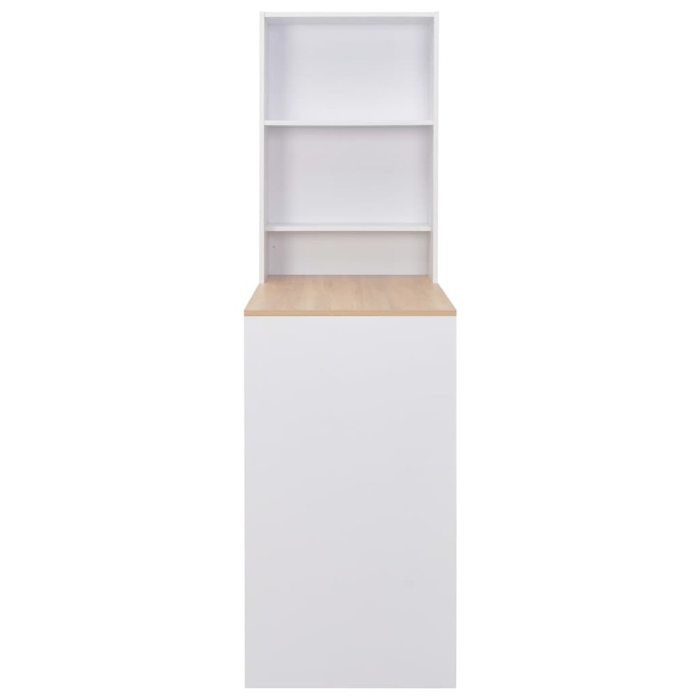 Bar Table White, Natural Engineered wood 45.3 x 23.2 x 78.7 in