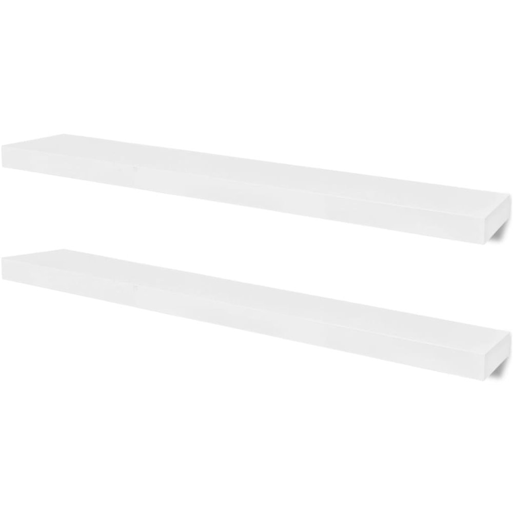 Wall Rack Set of 4 White MDF with a matte finish 39.4 in long