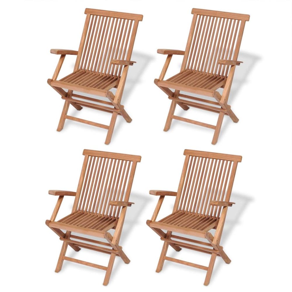 Garden Table And Chair Warm wood color Solid Teak wood 5-Piece Set