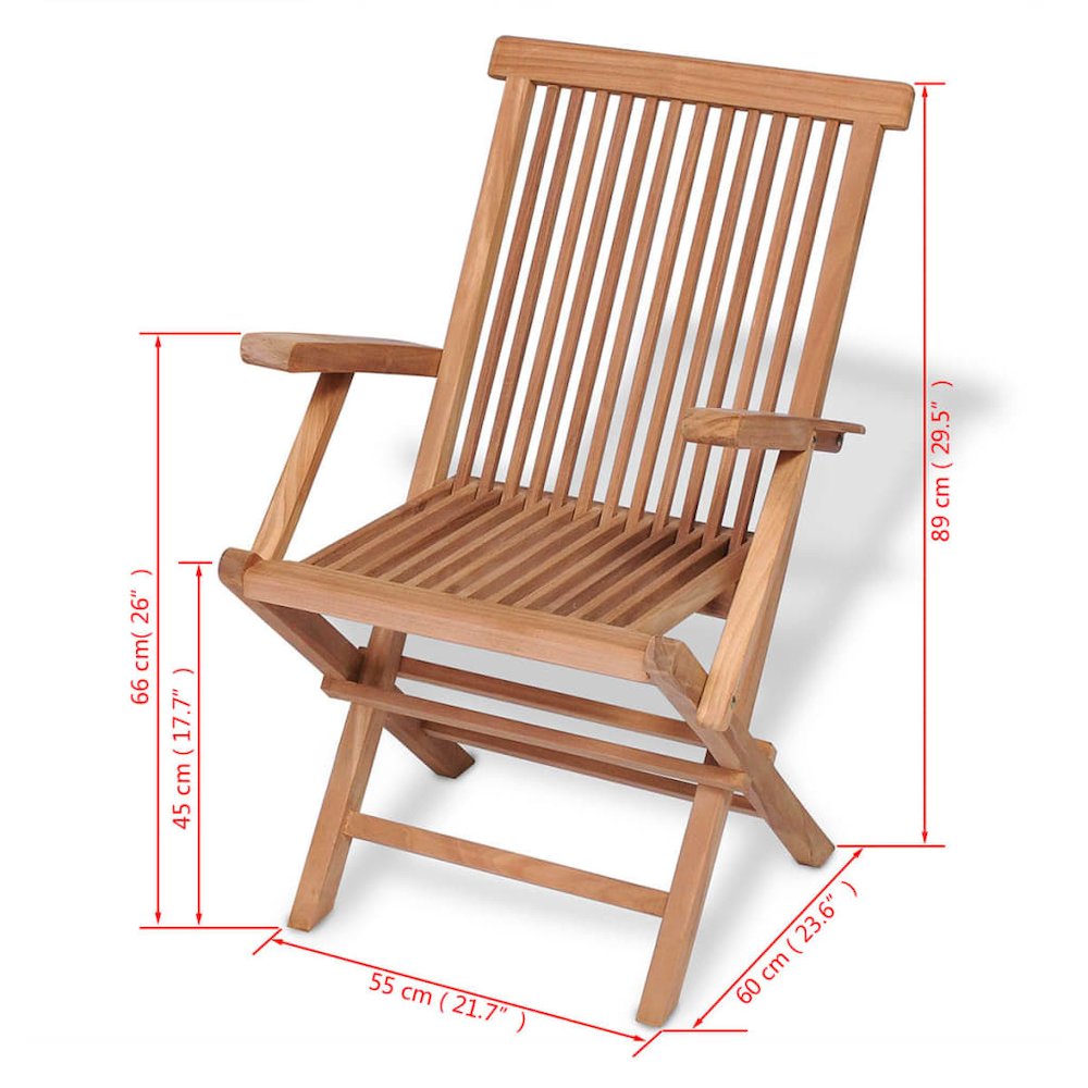 Garden Table And Chair Warm wood color Solid Teak wood 5-Piece Set