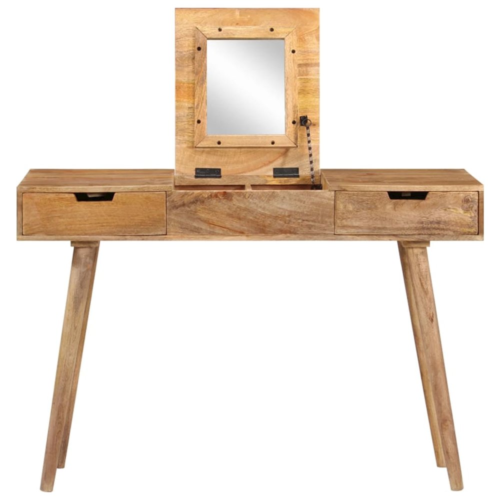 Dressing Table Natural Mango Wood Solid Mango Wood, Engineered Wood