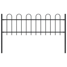 vidaXL Garden Fence with Spear Top Steel 5.5ft Black, 144928