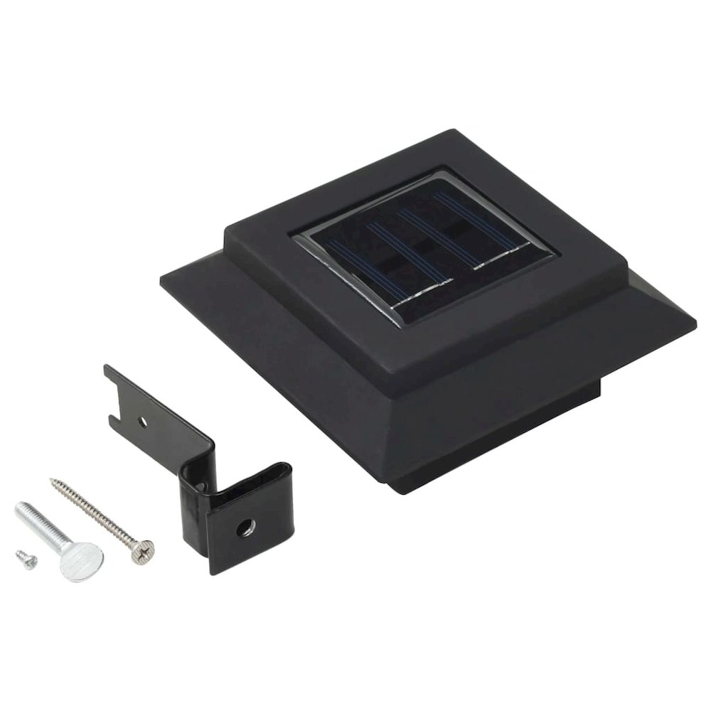Solar Lamp Set of 12 Black Plastic and metal Compact Solar