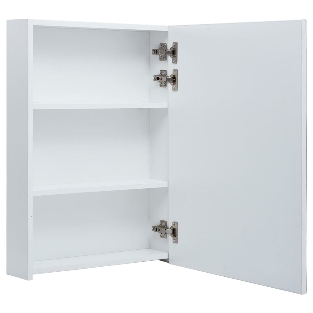 Bathroom Cabinet White and Silver MDF 19.7x5.1x27.6 in