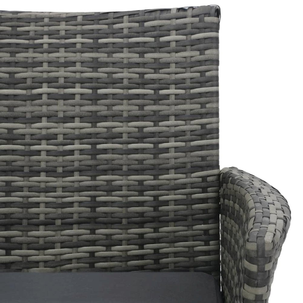 Garden Bench Anthracite PE rattan, powder-coated steel, polyester