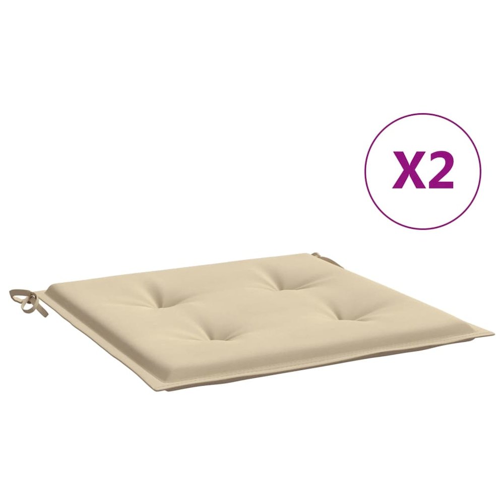 Chair Cushion Set of 2 Beige Oxford fabric (100% polyester)