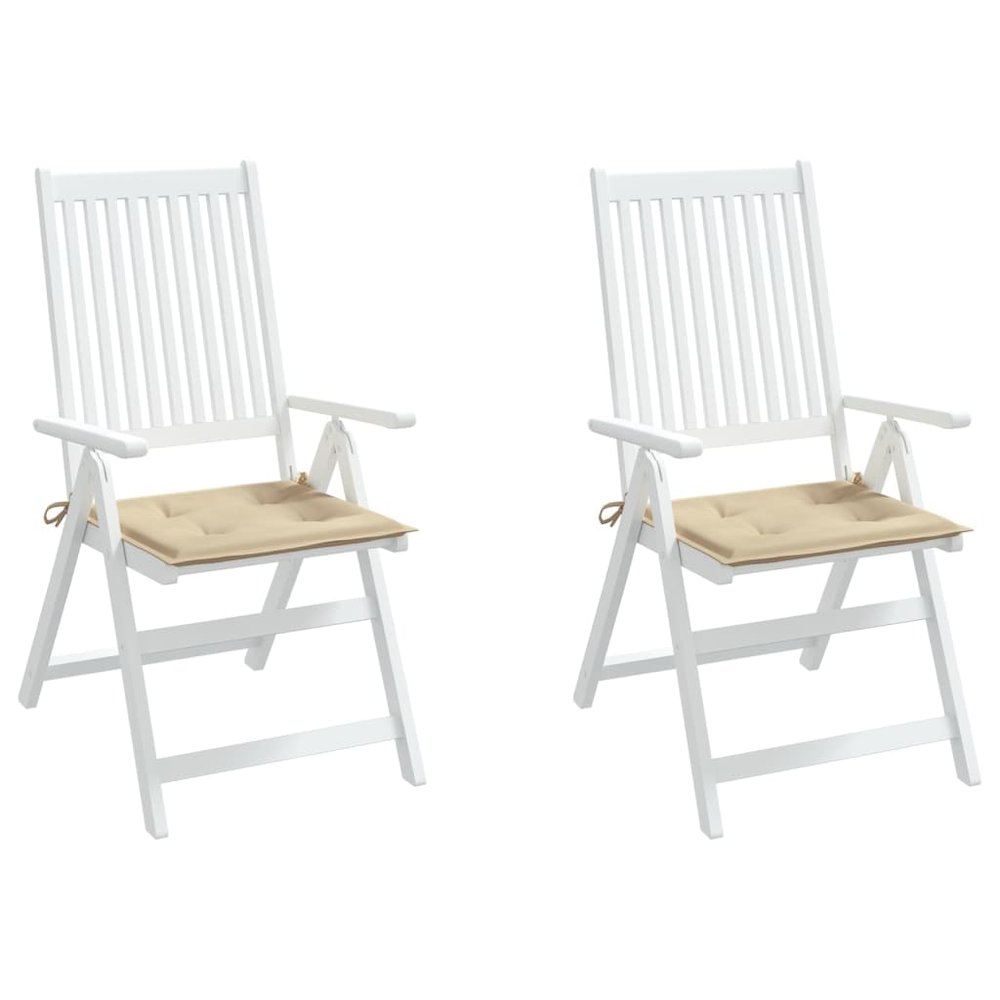 Chair Cushion Set of 2 Beige Oxford fabric (100% polyester)