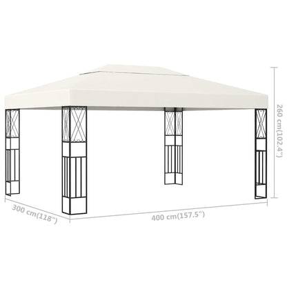 Gazebo Cream Polyester 9.8x13.1 ft Durable Gazebo Rectangular