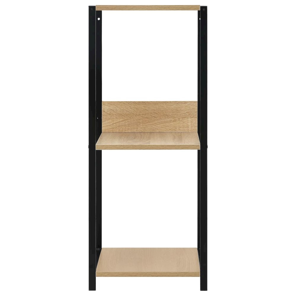 Book Shelf Black and oak Engineered wood Small Rectangular