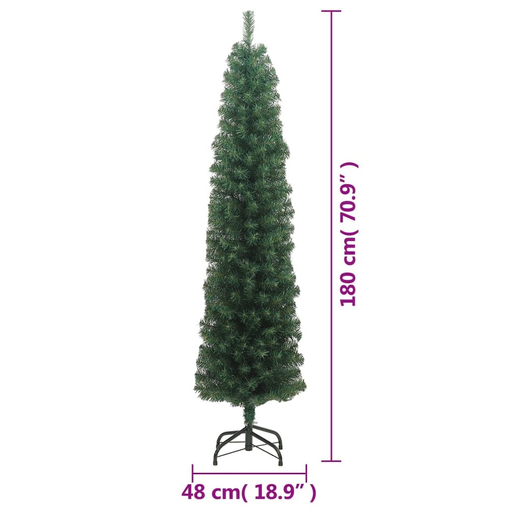 Artificial Christmas Tree Green PVC, Steel Slim