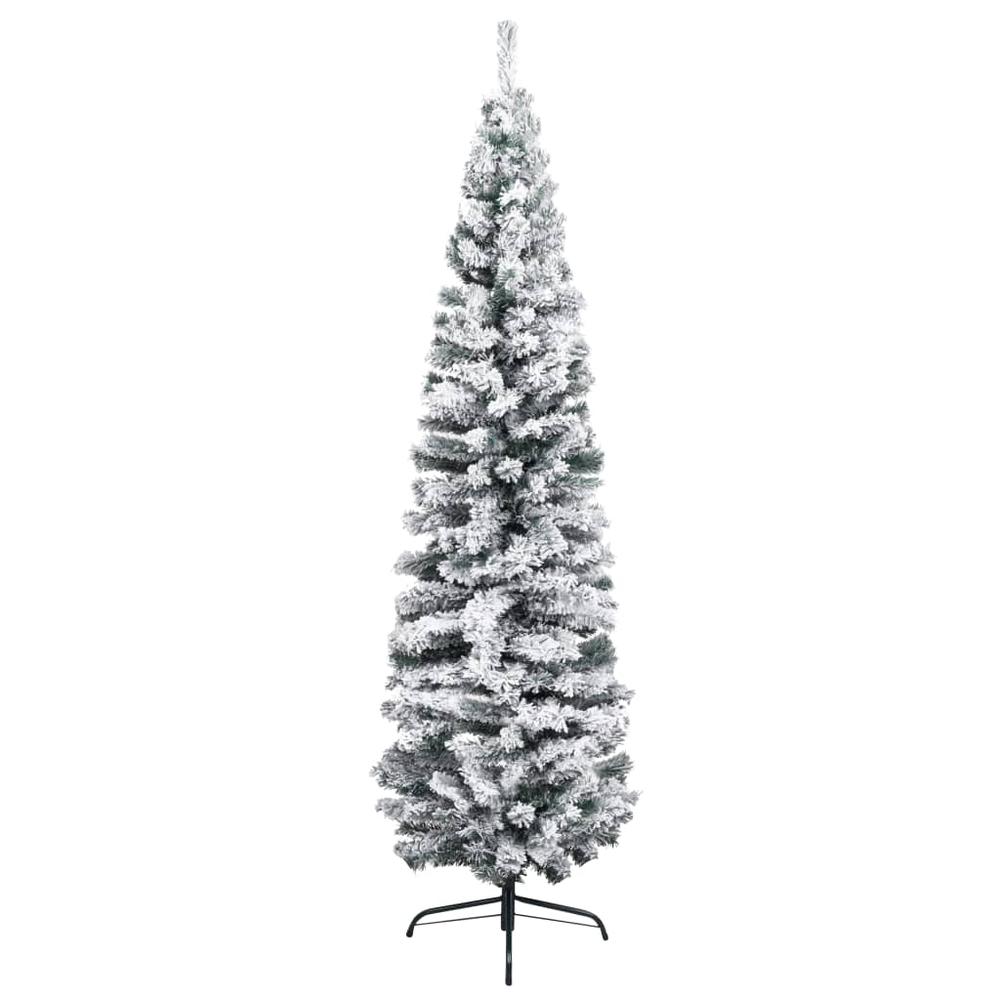 Artificial Christmas Tree Green with flocked white snow PVC, Steel