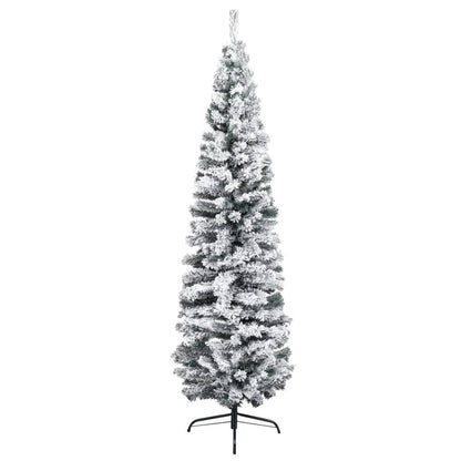 Artificial Christmas Tree Green with flocked white snow PVC, Steel