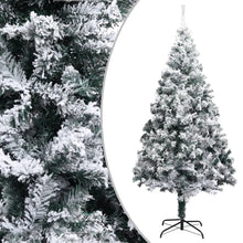 Artificial Christmas Tree Green with white flocked snow PVC, Steel