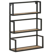 Wall Shelf Natural finish Rough mango wood, powder-coated iron