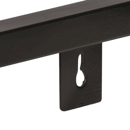 Wall Shelf Set of 2 Black and Natural Wood Solid Acacia wood