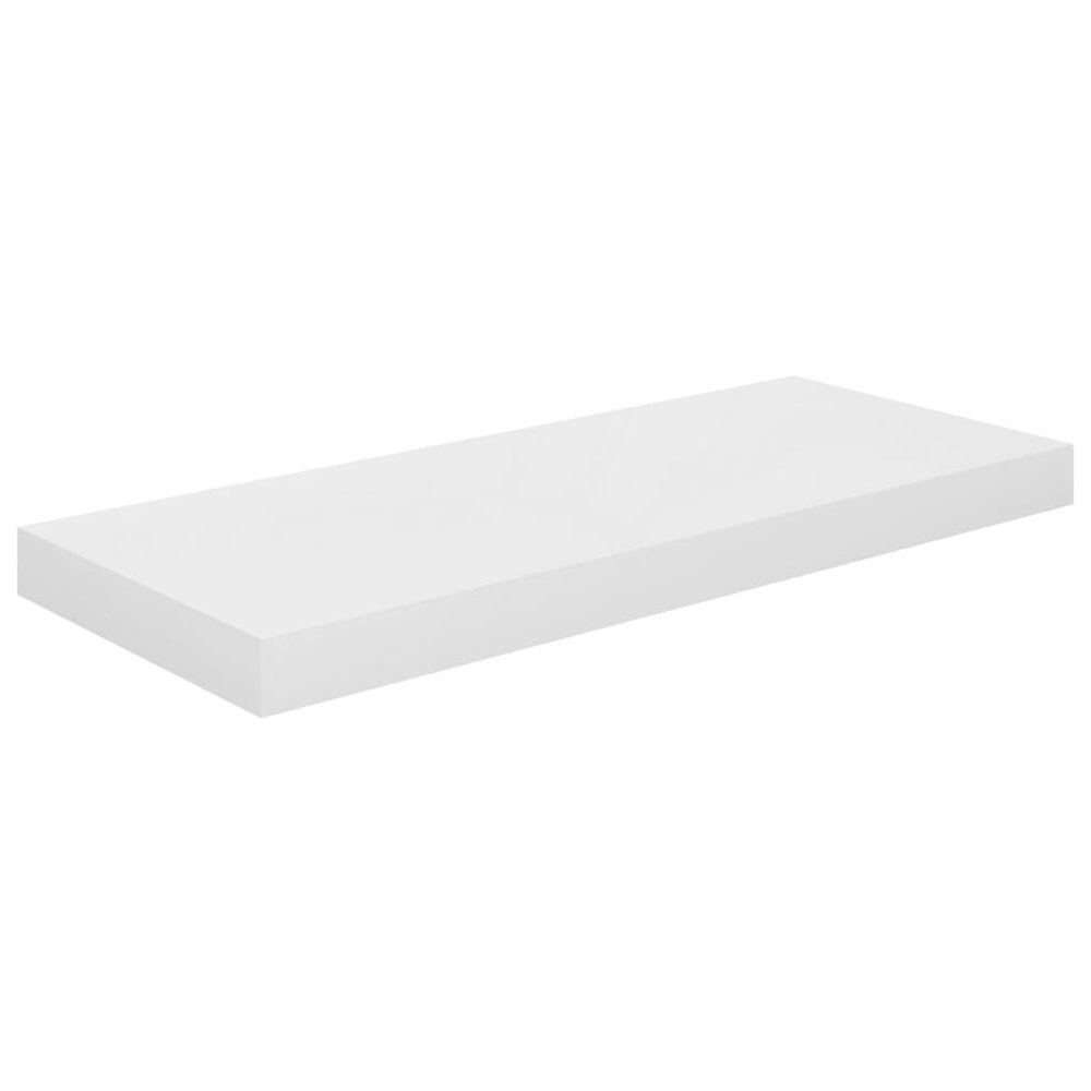 Wall Shelf Set of 2 High gloss white Honeycomb MDF, metal