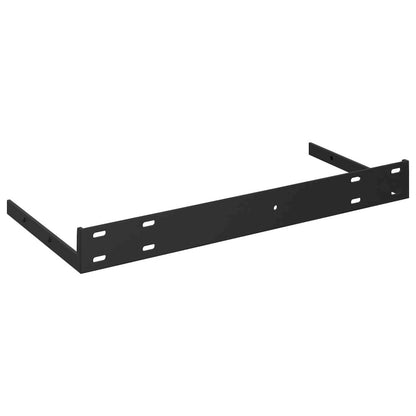 Wall Shelf Set of 2 High gloss black Honeycomb MDF, metal frame