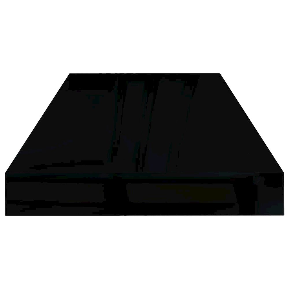 Wall Shelf Set of 2 High gloss black Honeycomb MDF, metal Medium