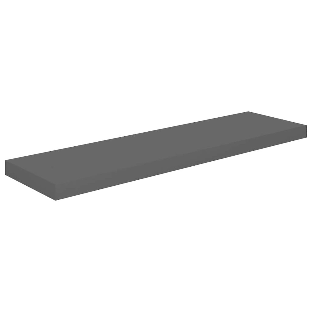 Wall Shelf Set of 2 High gloss grey Honeycomb MDF, metal