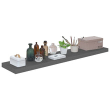 Wall Shelf Set of 2 High gloss grey Honeycomb MDF, metal 47.2 in