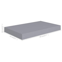 Wall Shelf Set of 2 Grey Honeycomb MDF, metal 15.7 x 9.1 x 1.5 in