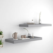 Wall Shelf Set of 2 Gray Honeycomb MDF, metal Medium Wall Shelf