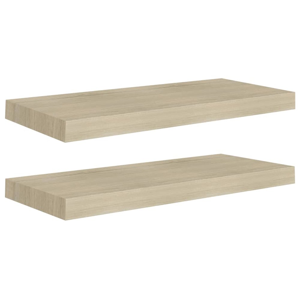 Wall Shelf Set of 2 Oak Honeycomb MDF, metal Medium