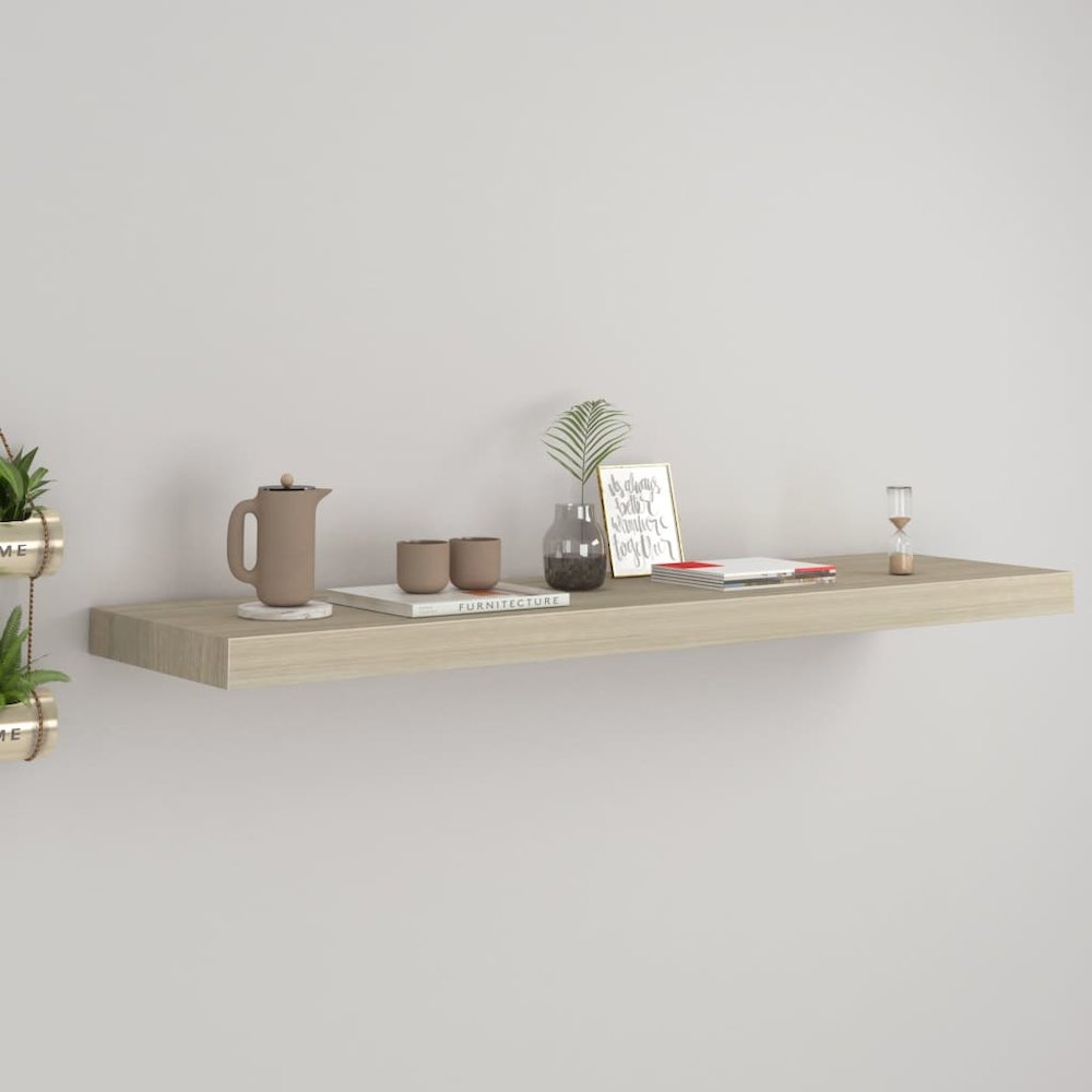 Wall Shelf Oak Honeycomb MDF, Metal Standard Wall Mounting