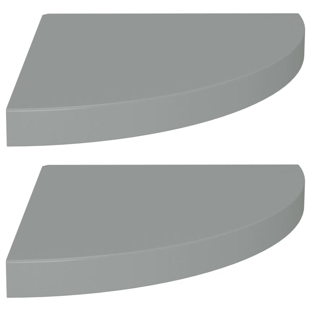 Corner Shelf Set of 2 Gray Honeycomb MDF, metal Small