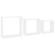 Wall Cube Shelf Set of 3 White MDF Small Wall Cube Shelf