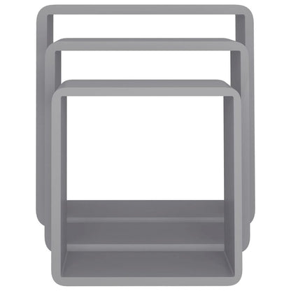 Wall Cube Shelf Set of 3 Grey MDF Small Appealing Design