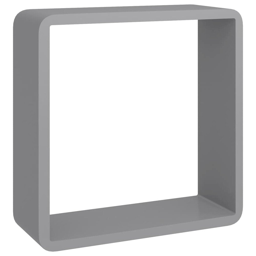 Wall Cube Shelf Set of 3 Grey MDF Small Appealing Design