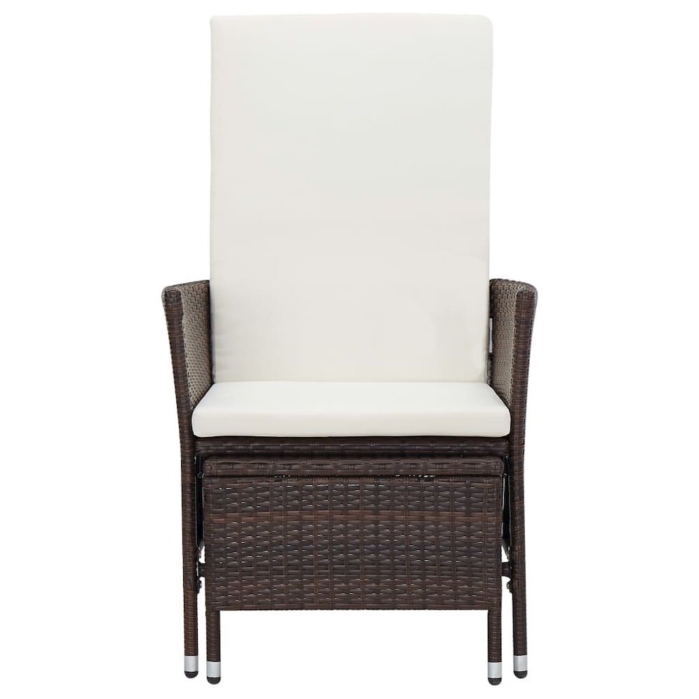 Armchair Brown PE rattan Standard Adjustable Armrests Armchair