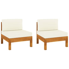 Wooden Sofa Cream White, Wood Brown Solid Acacia Wood, Polyester