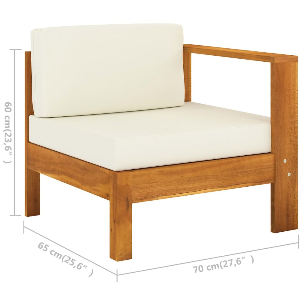 Wooden Sofa Cream White Solid Acacia Wood Standard Durable