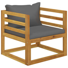 Wooden Chair Dark Grey, Natural Wood Solid Acacia Wood Standard