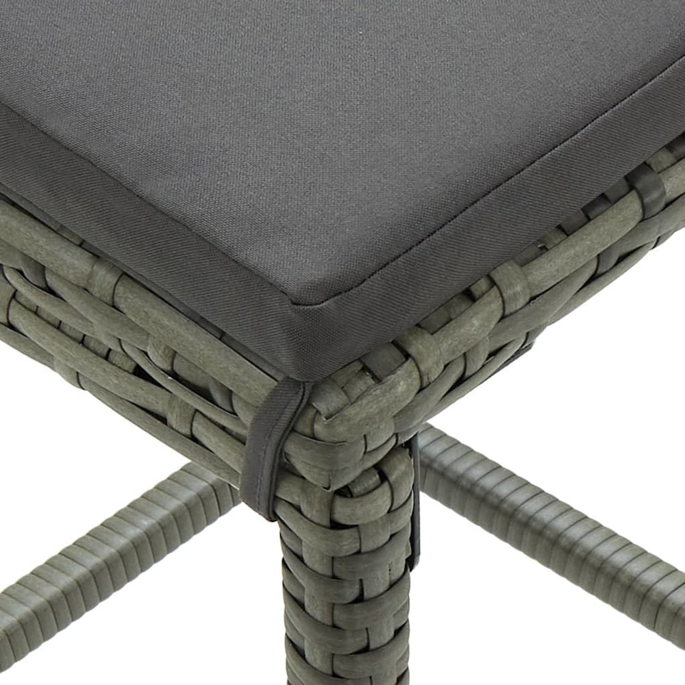 Bar Stool Set of 2 Gray Steel Standard Footrest Bar Stool