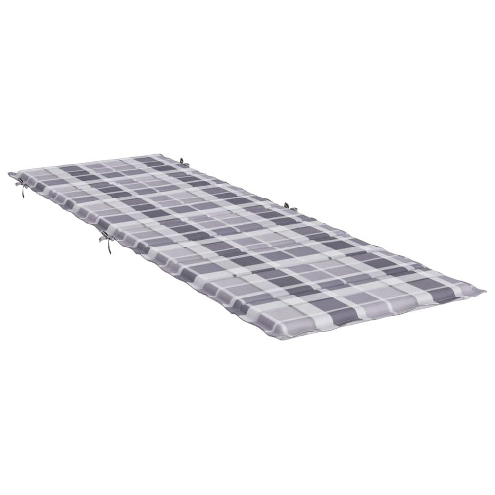 Sun Lounger Cushion Grey Check Pattern Oxford fabric (100% polyester)