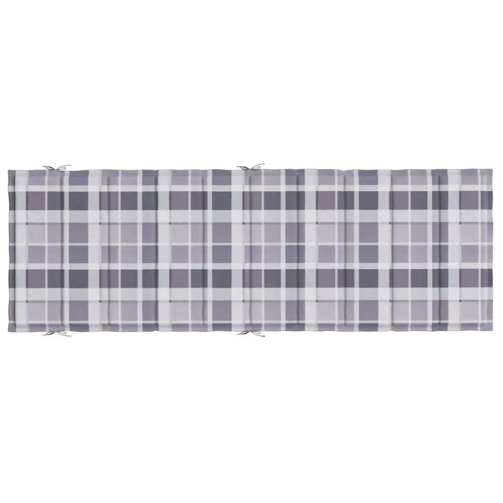 Sun Lounger Cushion Grey Check Pattern Oxford fabric (100% polyester)