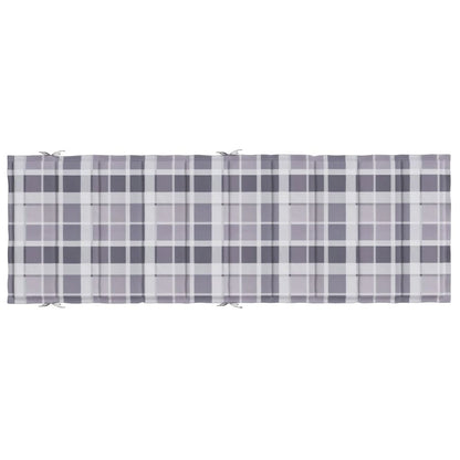 Sun Lounger Cushion Grey Check Pattern Oxford fabric (100% polyester)