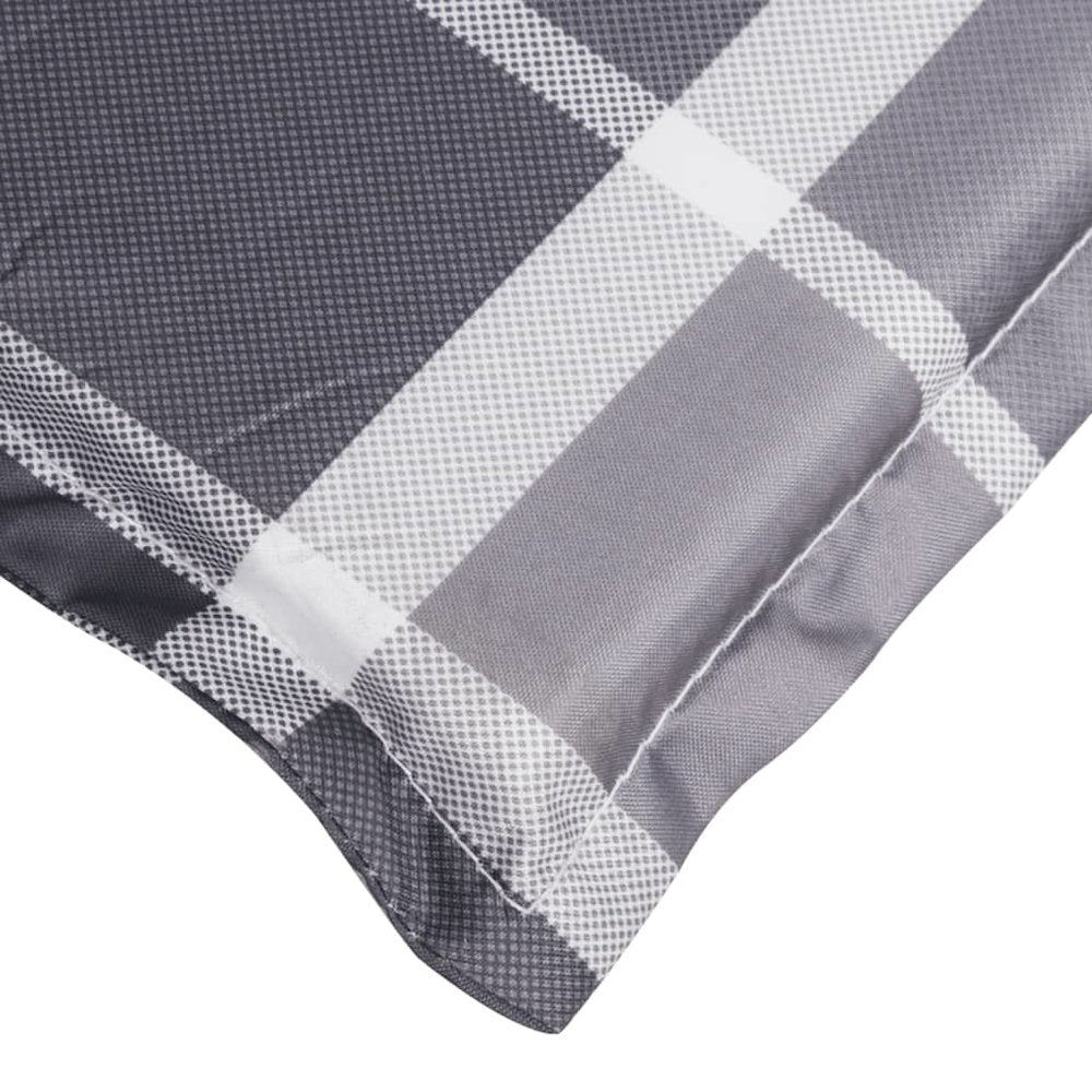 Sun Lounger Cushion Grey Check Pattern Oxford fabric (100% polyester)