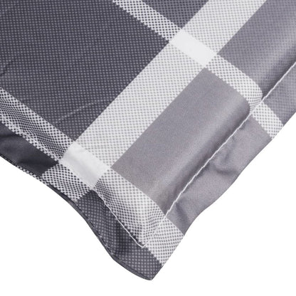 Sun Lounger Cushion Grey Check Pattern Oxford fabric (100% polyester)