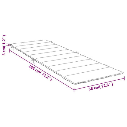 Sun Lounger Cushion Grey Check Pattern Oxford fabric (100% polyester)