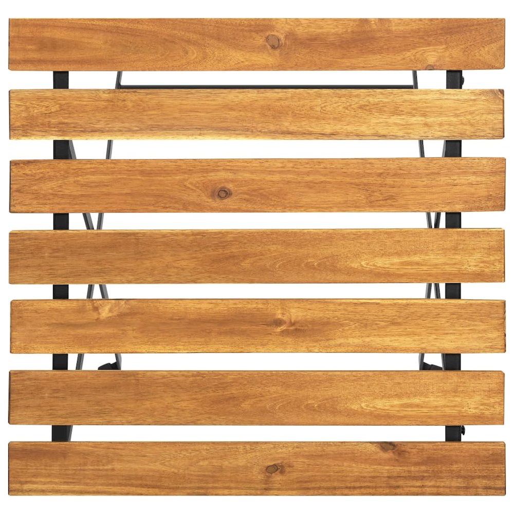 Bistro Table Brown, Black Solid Acacia Wood, Steel Medium