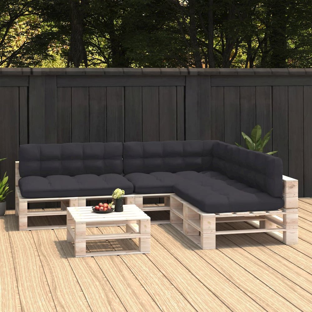 Pallet Sofa Cushion Set of 7 Anthracite 100% polyester Large