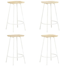 Bar Stool Set of 4 Bleached wood and white